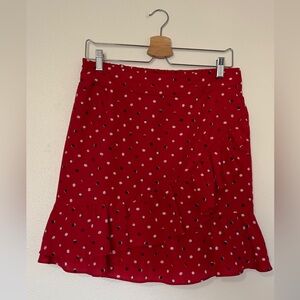 Red polka dot skirt
